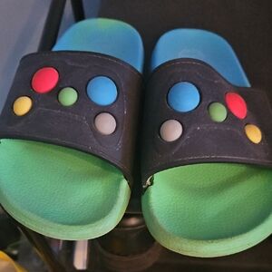 Vibrant Kids Slide Sandals with Colorful Dots